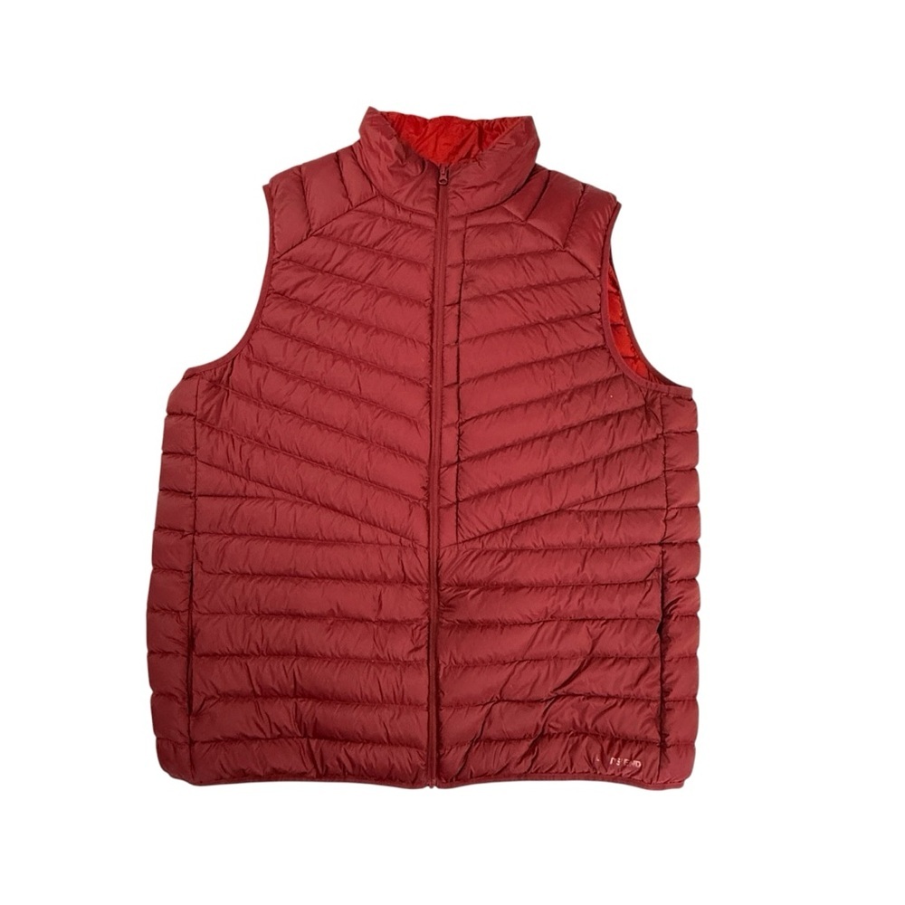 Lands’ End Down Vest Red Long Quilted Puffer Vest Size 2XLT XXL/T Fall Winter